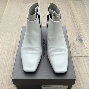 Vagabond White Leather Ankle Boots